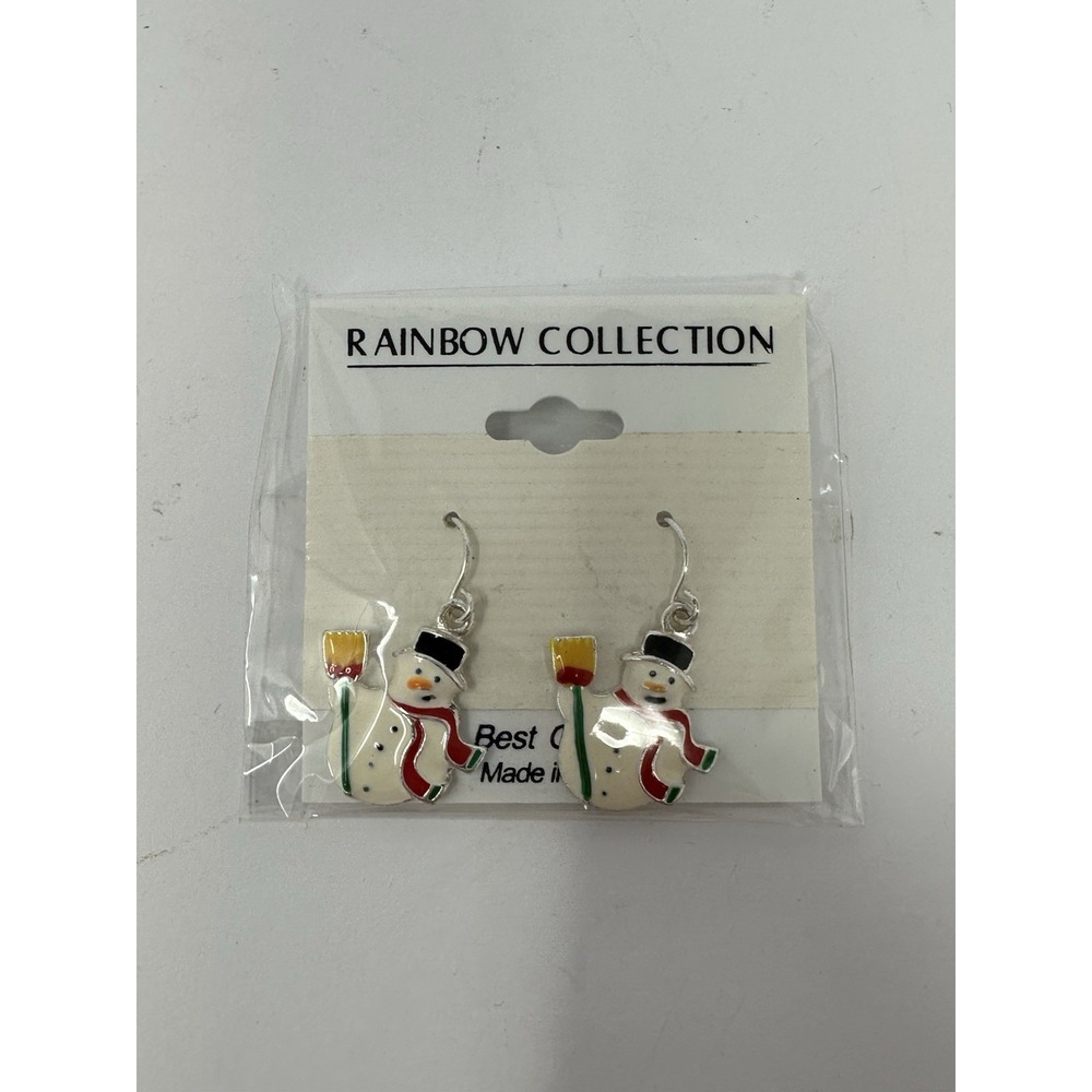 NEW!! Rainbow Collection Snowman Fashion Earrings Christmas A1